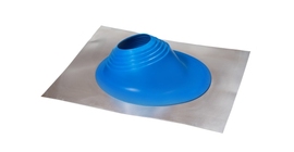 Проходной элемент MF угловой №2 (180-280мм) +240 силиконовый (металлический неокрашенный фланец) синий