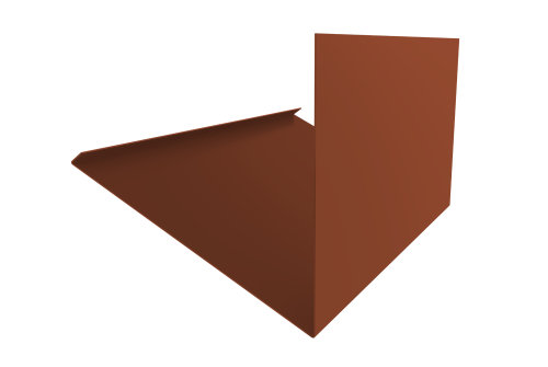 Планка примыкание верхнее к трубе фальц Grand Line 0,5 Velur X RAL 8004 терракота (2м)