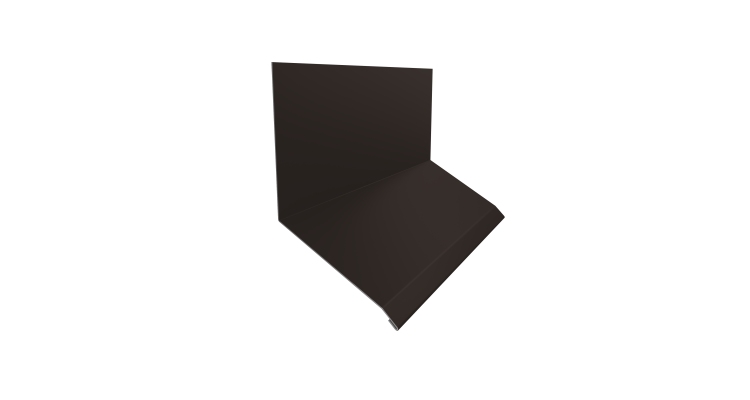 Планка примыкание верхнее к стене фальц Grand Line 150х130х20 0,45 PE с пленкой RR 32 темно-коричневый (2м)