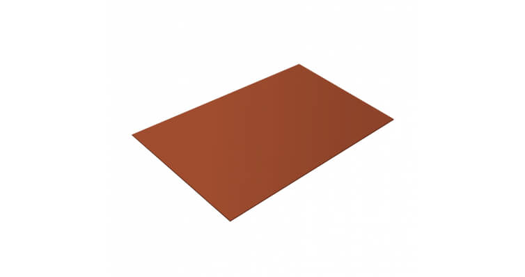 Плоский лист 0,5 GreenCoat Pural matt RR 750 кирпично-красный (RAL 8004 терракота)