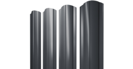 Штакетник Круглый фигурный 0,45 PE-Double RAL 7024 мокрый асфальт