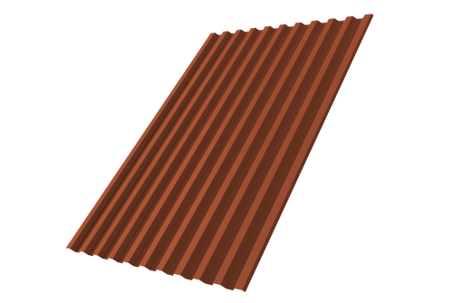 Профнастил С21R 0,5 Satin Мatt RAL 8004 терракота