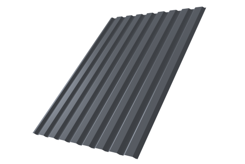 Профнастил С20А 0,5 Satin Мatt RAL 7024 мокрый асфальт