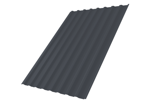 Профнастил С20В 0,5 Satin Мatt RAL 7024 мокрый асфальт