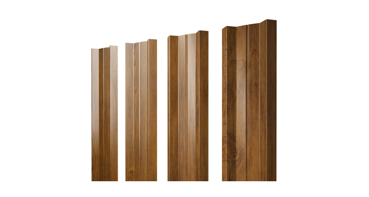 Штакетник М-образный А с прямым резом 0.45 Print Elite Golden Wood TwinColor