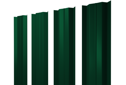 Штакетник М-образный В с прямым резом 0.45 PE RAL 6005 зеленый мох