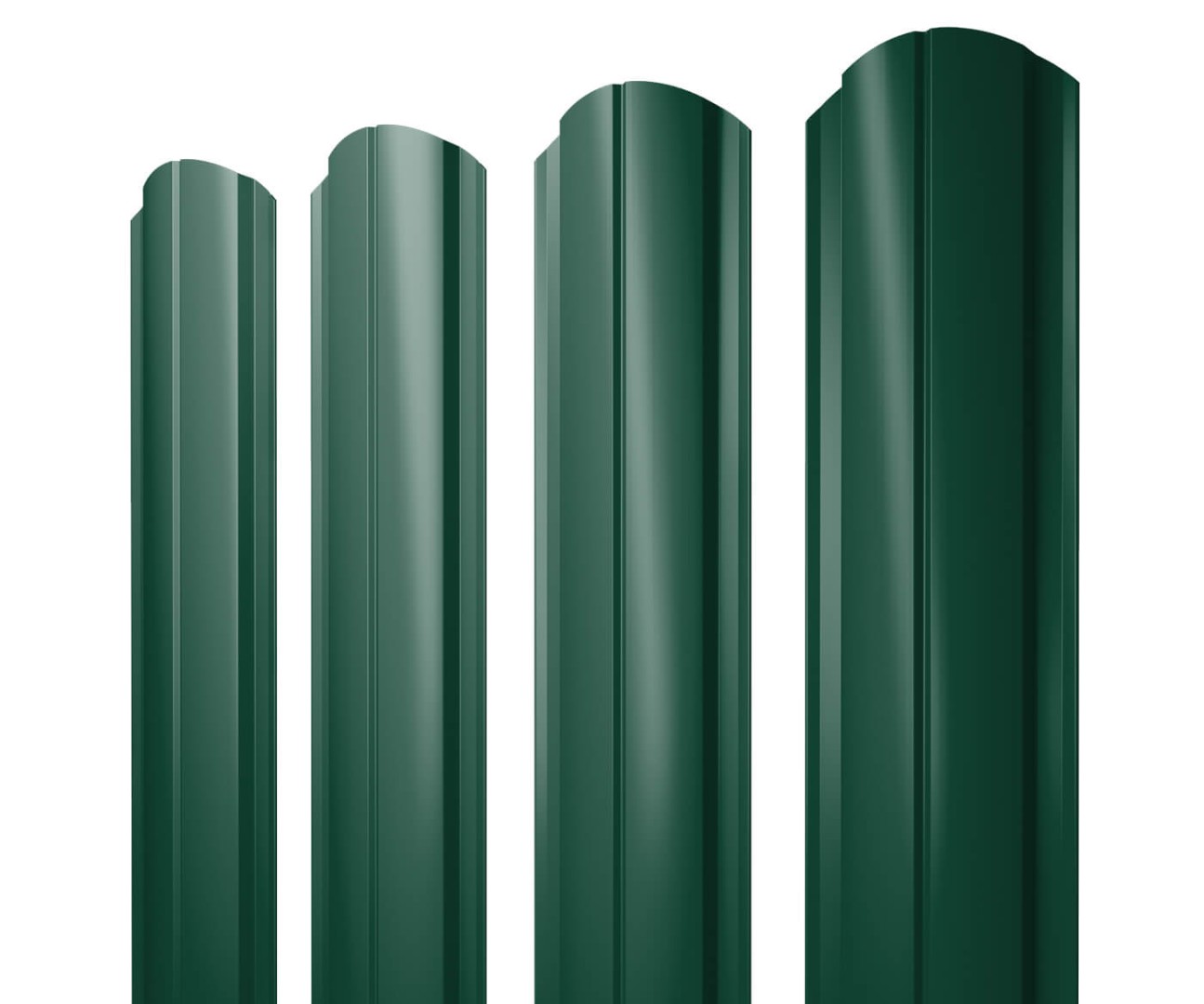 Штакетник Полукруглый Slim фигурный 0,4 PE-Double RAL 6005 зеленый мох