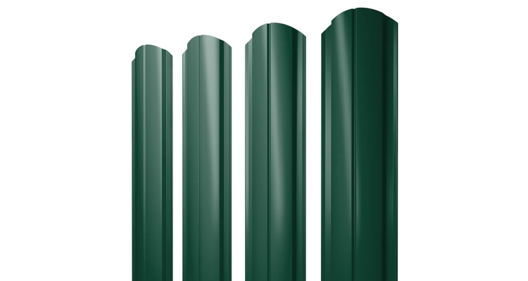 Штакетник Полукруглый Slim фигурный 0,4 PE-Double RAL 6005 зеленый мох