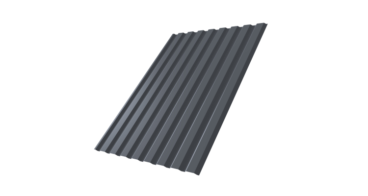 Профнастил С20А 0.5 Satin RAL 7024 мокрый асфальт