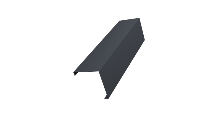 Декоративная накладка на столб универсальная угловая 62х55 для забора жалюзи 0,45 PE-Double RAL 7024 мокрый асфальт (2м)