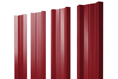 Штакетник М-образный A с прямым резом 0.45 PE RAL 3003 рубиново-красный