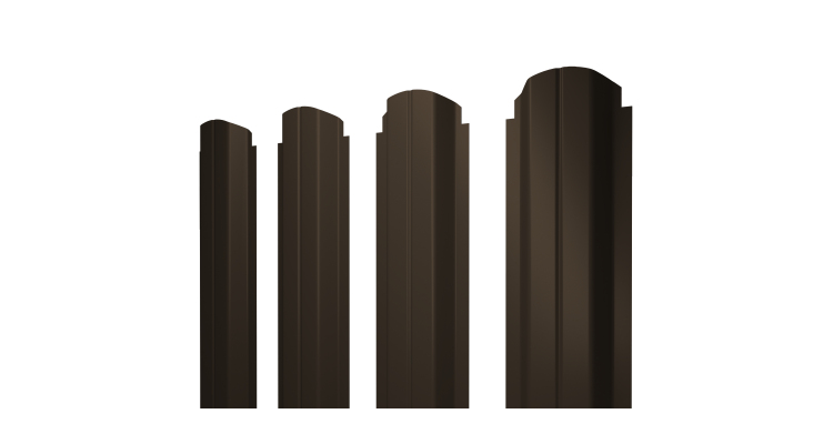Штакетник П-образный A фигурный 0,5 Atlas X RR 32 темно-коричневый