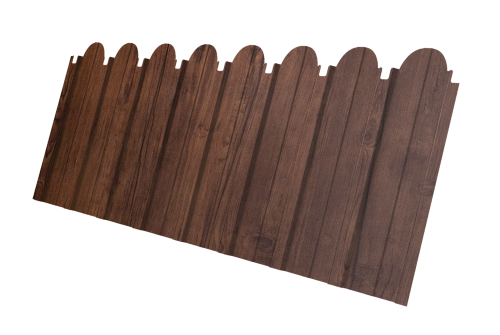 Профнастил C10A фигурный 0.45 Print Premium с пленкой Cherry Wood Fresh TwinColor