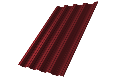 Профнастил НС44 0,5 Satin Matt RAL 3005 красное вино