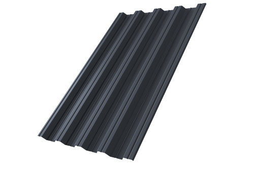 Профнастил НС44 Grand Line 0,5 Rooftop Бархат RAL 7024 мокрый асфальт