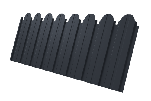 Профнастил C10B фигурный 0.45 Drap TwinColor с пленкой RAL 7024 мокрый асфальт