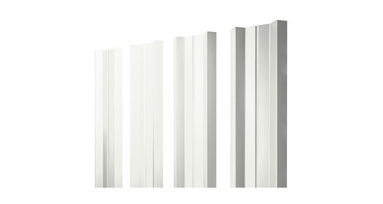 Штакетник М-образный A с прямым резом 0.45 PE-Double RAL 9003 сигнальный белый