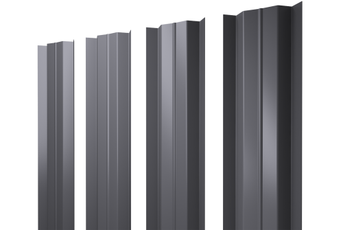 Штакетник М-образный В с прямым резом 0.45 Drap RAL 7004 сигнальный серый