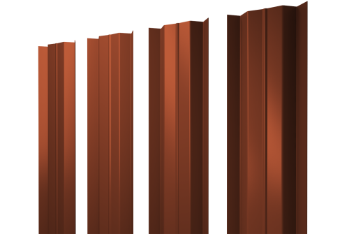 Штакетник М-образный В с прямым резом 0.45 Drap RAL 8004 терракота