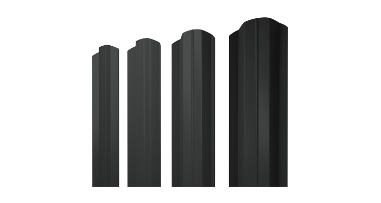 Штакетник М-образный В фигурный 0,45 Drap TR RAL 7016 антрацитово-серый