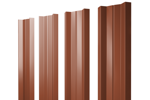 Штакетник М-образный А с прямым резом 0.5 Velur X RAL 8004 терракота