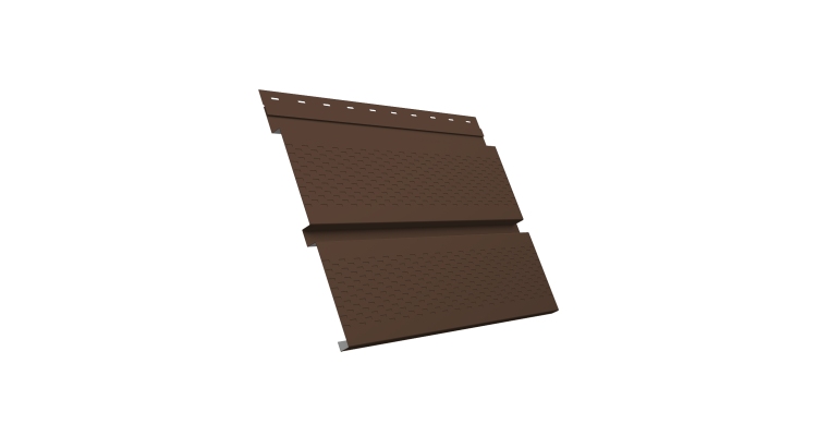 Софит металлический Квадро Брус с перфорацией 0,45 Drap с пленкой RAL 8017 шоколад