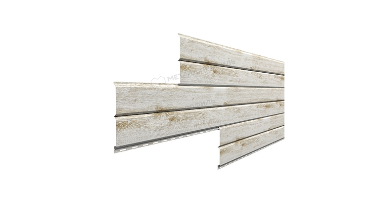 Сайдинг Металл Профиль Lбрус-XL-Н-14х335 (ECOSTEEL_MA-01-Беленый Дуб-0.5)