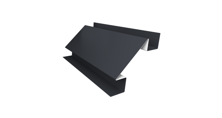 Планка угла внутреннего сложного Экобрус Grand Line 0,5 Satin с пленкой RAL 7024 мокрый асфальт (2м)