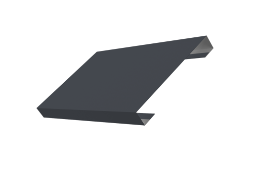 Ламель лицевая 150 забора жалюзи Texas стартовая/финишная для калиток и ворот 0.45 Drap TwinColor с пленкой RAL 7024 мокрый асфальт