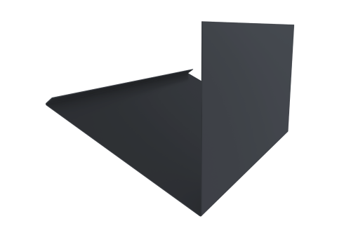 Планка примыкание верхнее к трубе фальц 0,45 Drap TwinColor RAL 7024 мокрый асфальт (3м)