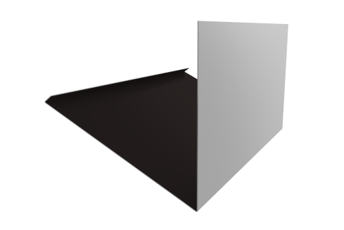 Планка примыкание верхнее к трубе фальц Grand Line 0,5 Satin с пленкой RAL 9005 черный (3м)