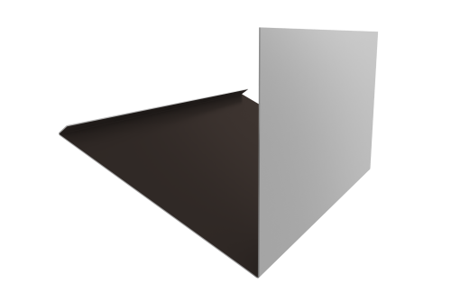 Планка примыкание верхнее к трубе фальц Grand Line 0,5 Satin с пленкой RR 32 темно-коричневый (3м)