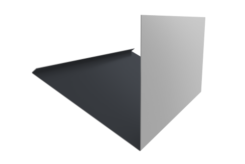 Планка примыкание верхнее к трубе фальц Grand Line 0,5 Satin Matt RAL 7024 мокрый асфальт (3м)