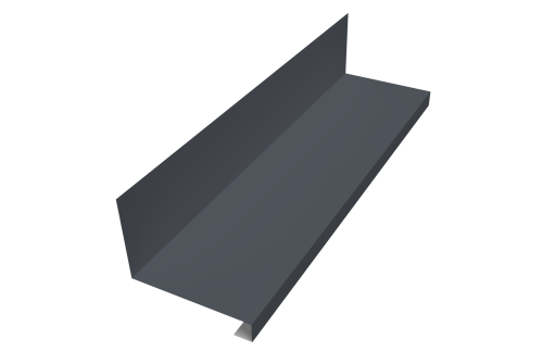 Планка примыкание нижнее к трубе фальц 0,45 Drap RAL 7024 мокрый асфальт (3м)