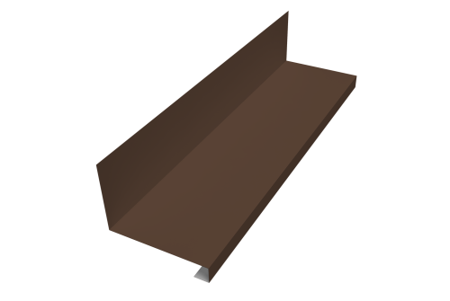 Планка примыкание нижнее к трубе фальц 0,45 Drap RAL 8017 шоколад (2м)