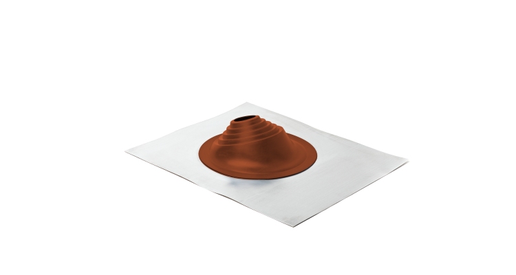 Проходной элемент MF угловой №1 (75-200мм) +240 силиконовый (металлический неокрашенный фланец) терракотовый