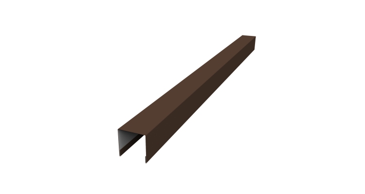 Планка вертикальная лицевая для забора жалюзи Palermo 0,5 PurLite Matt RAL 8017 шоколад (2м)