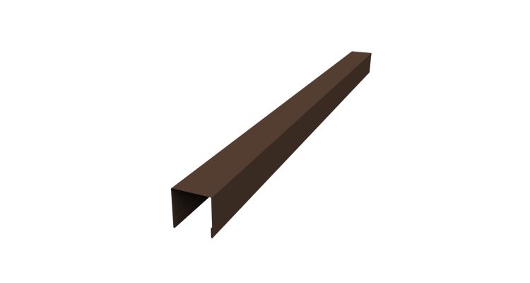 Планка вертикальная лицевая для забора жалюзи Palermo 0,5 Velur X RAL 8017 шоколад (3м)