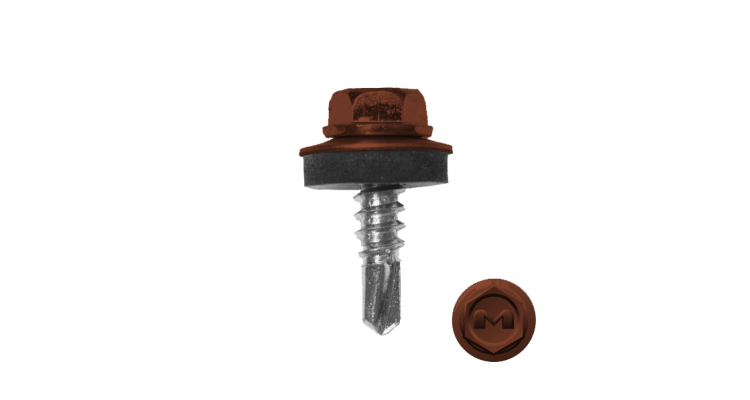 Саморез по металлу Daxmer 5,5х19 RAL 8004 (250) сверло №3