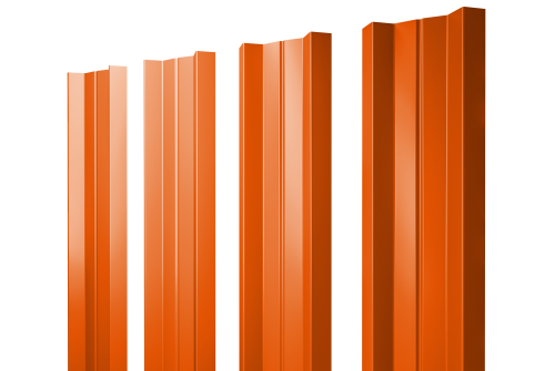 Штакетник М-образный А с прямым резом 0.45 PE RAL 2004 оранжевый